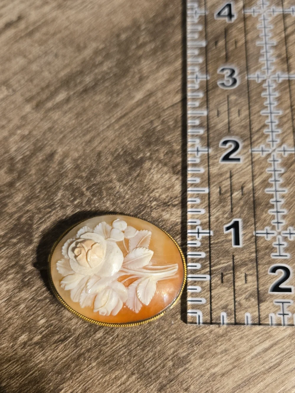 Vintage Italian Hand Carved Rose Floral Shell Cameo Brooch Pendant 800 Silver